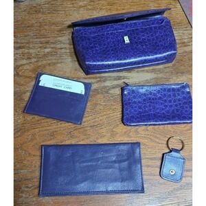 Women's Purple Wallet with 2 Compartments, Card Check Book Holders‎ Coin Holder